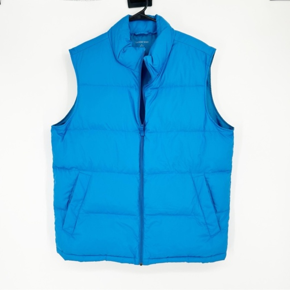 Lands End Blue Down Puffer Vest Size XXL